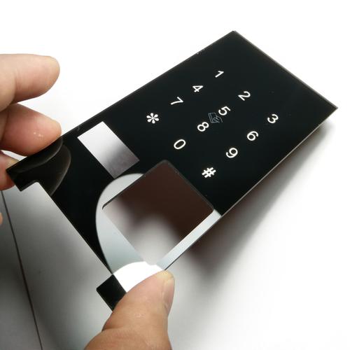 电子锁密码锁磁卡锁亚克力黑色透光茶色丝印面板