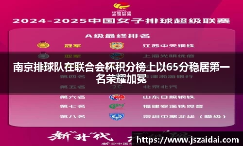 南京排球队在联合会杯积分榜上以65分稳居第一名荣耀加冕